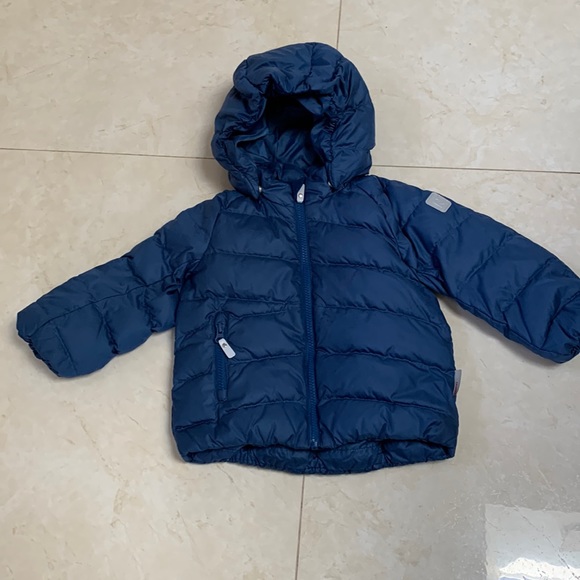 Boys Girls Reima Finland Blue Down Coat Jacket 12-18 Mo - Picture 1 of 9